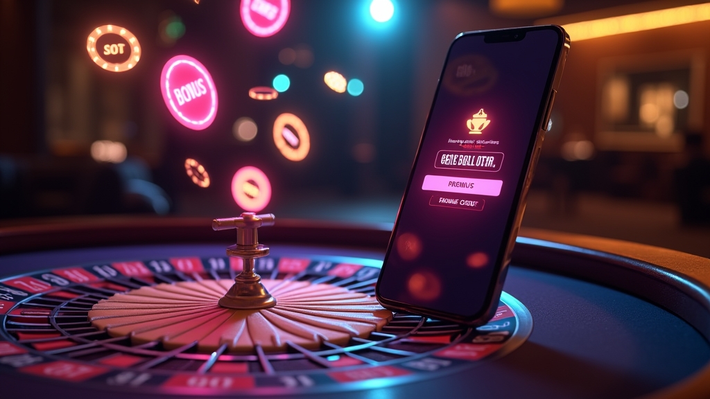 Promo code cards and bonus tokens above a casino table