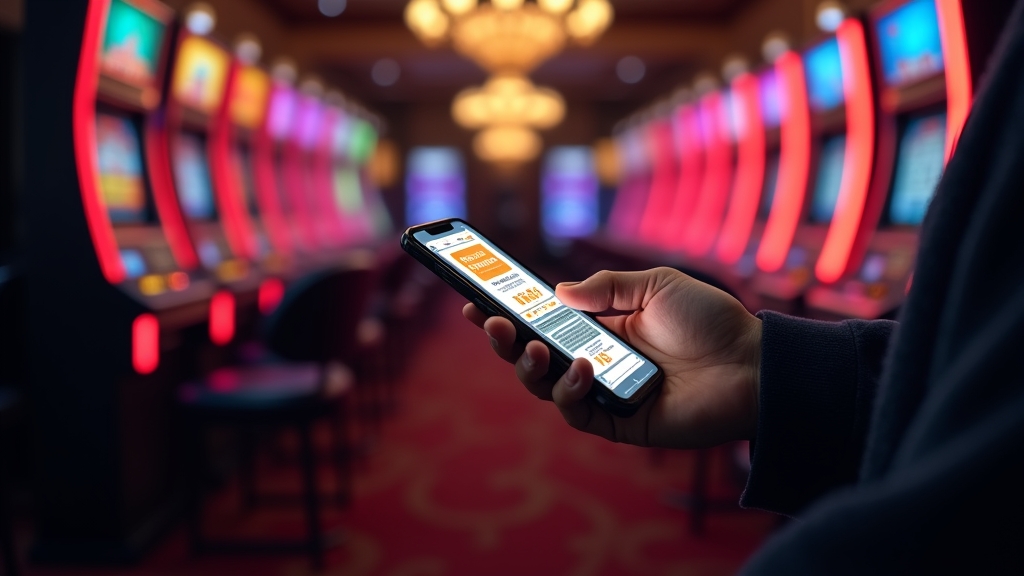 New player receives a no deposit bonus notification in a dark casino lobby