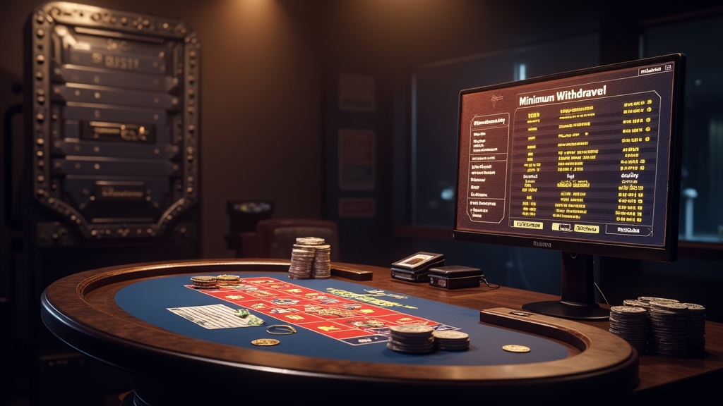 Casino desk with withdrawal limits table and fee details