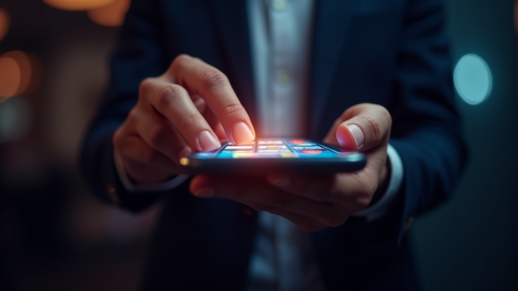 A person using a smartphone for casino games and sports betting on the move
